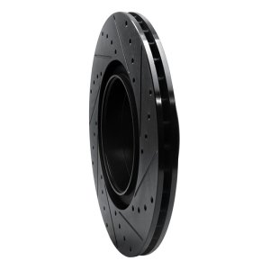 BMW M240I Brake Rotor (1) - Rear Left - R1 Concepts - Drilled & Slotted - Black - `12-`20